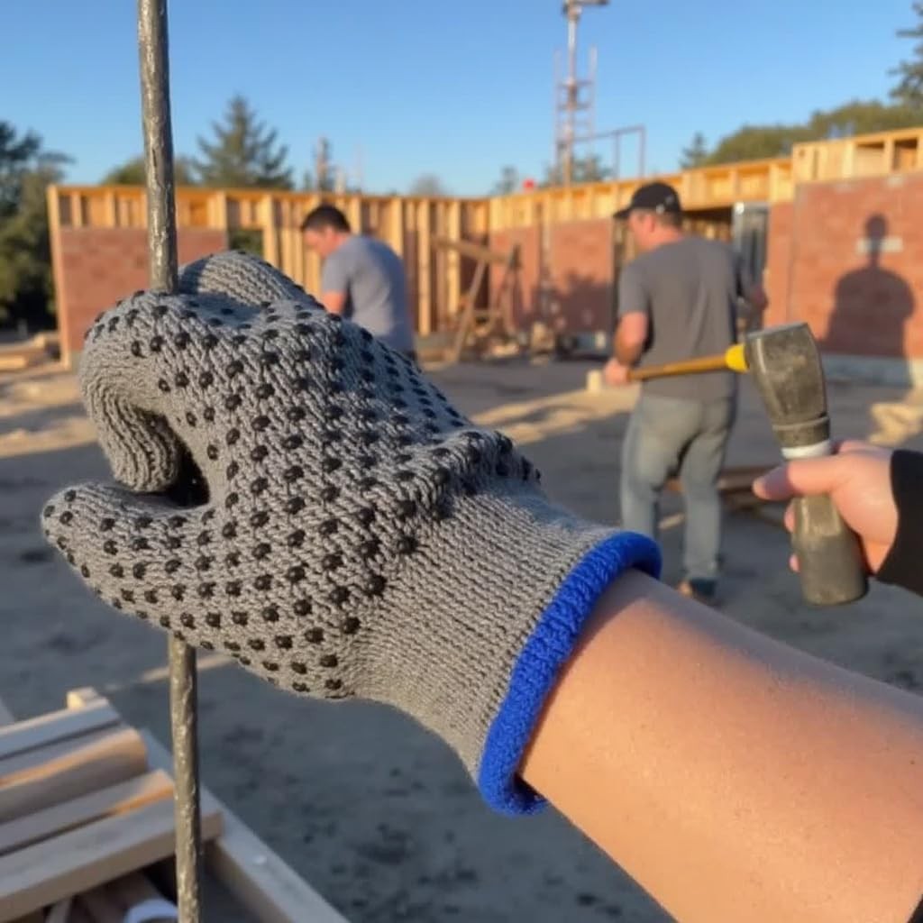 G & F Products unisex adult Pvc Dot work gloves, Grey, Large 12 Pairs US