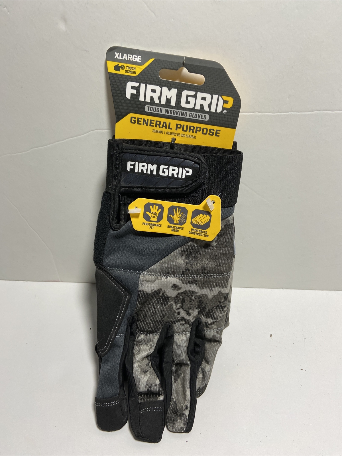 Firm Grip Gloves Touch Screen General Purpose Hard Working XL 1 Pair Breathable