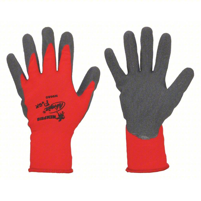 MCR Safety Ninja Flex Latex Work Gloves 2XL Palm Coated Nylon Knit-N9680XXL