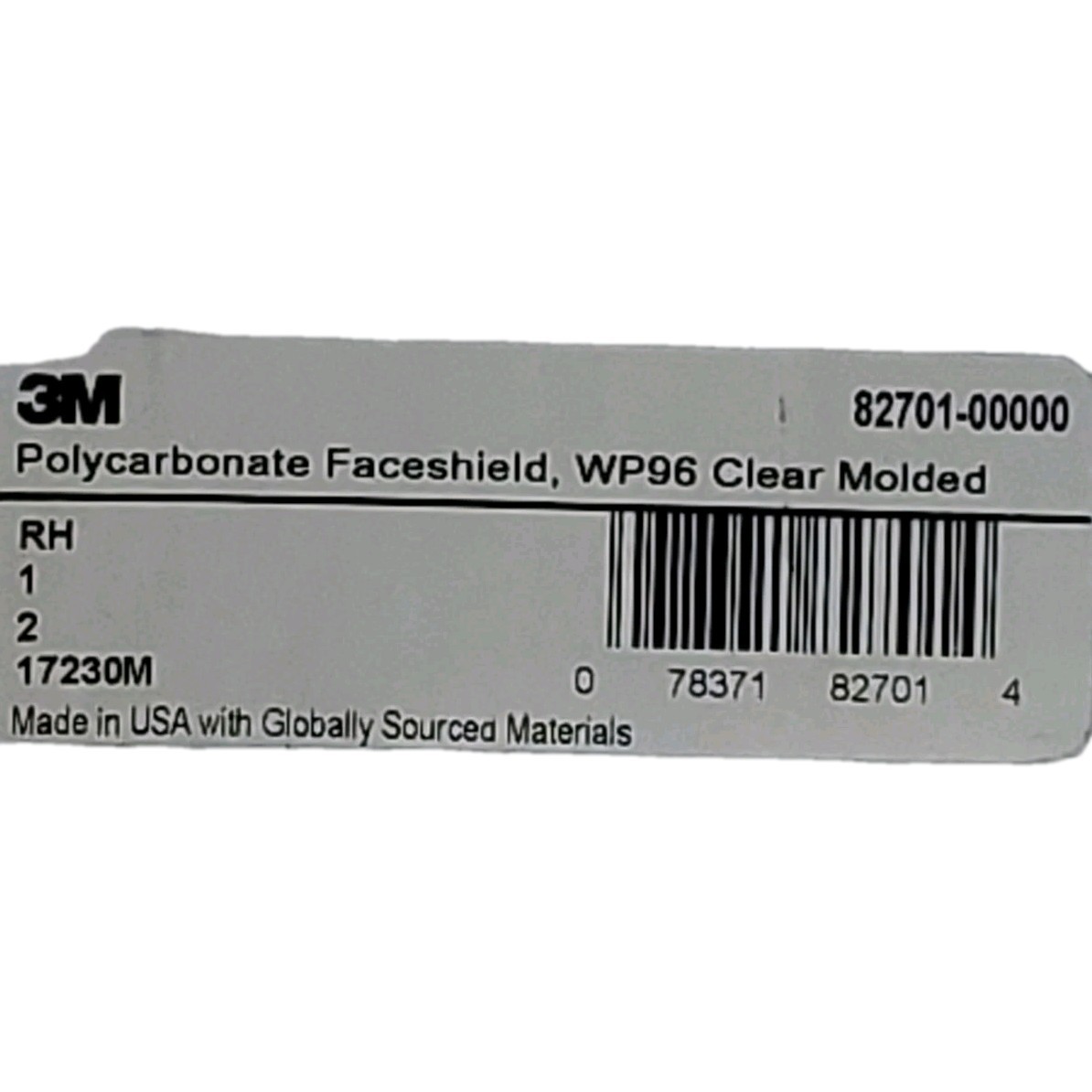 Lot Of 2 3M Polycarbonate Faceshield 82701-00000 Clear Molded High Impact ANSI