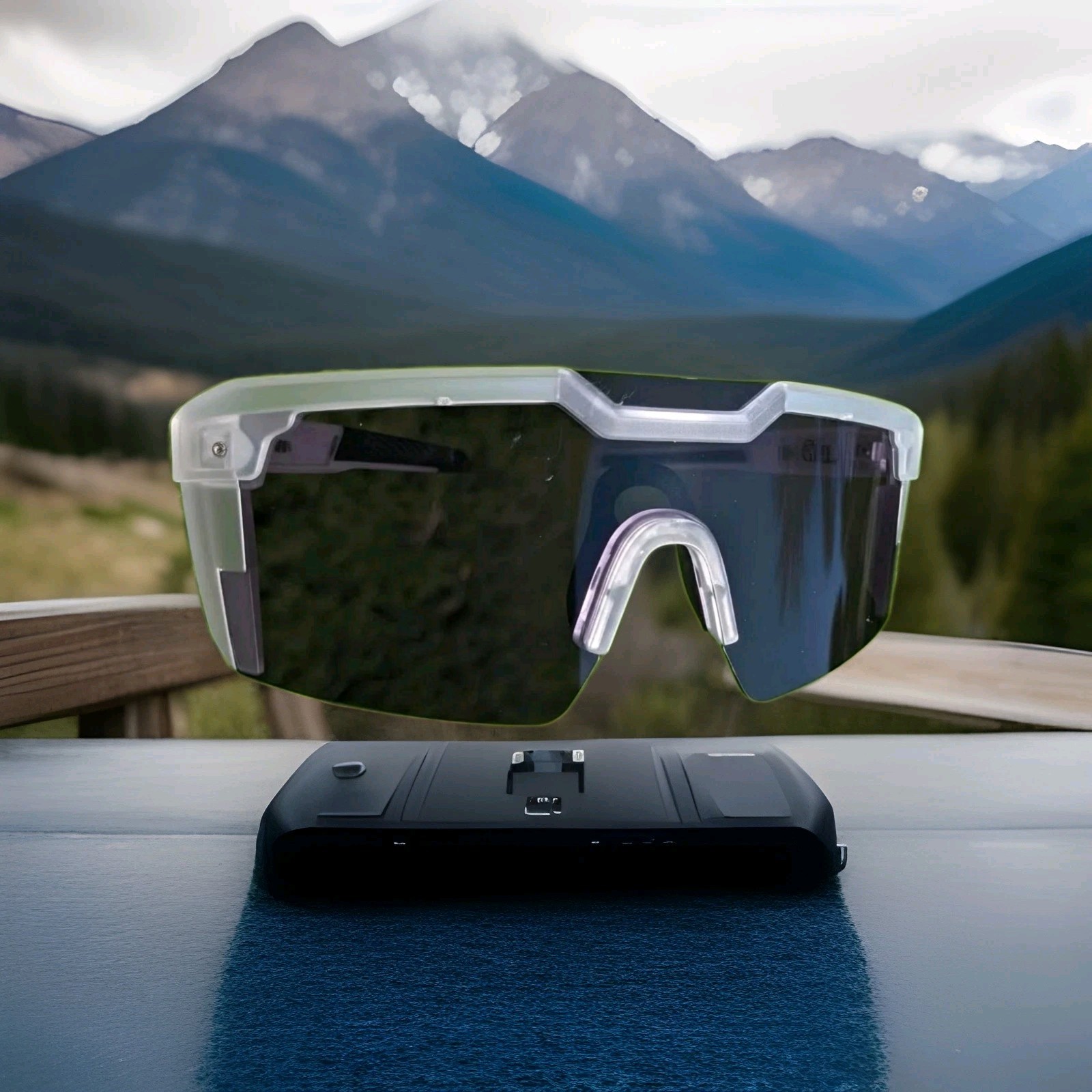 Protective Photochormatic Goggles, Clear for Indoors, Turn Dark for Outdoors.
