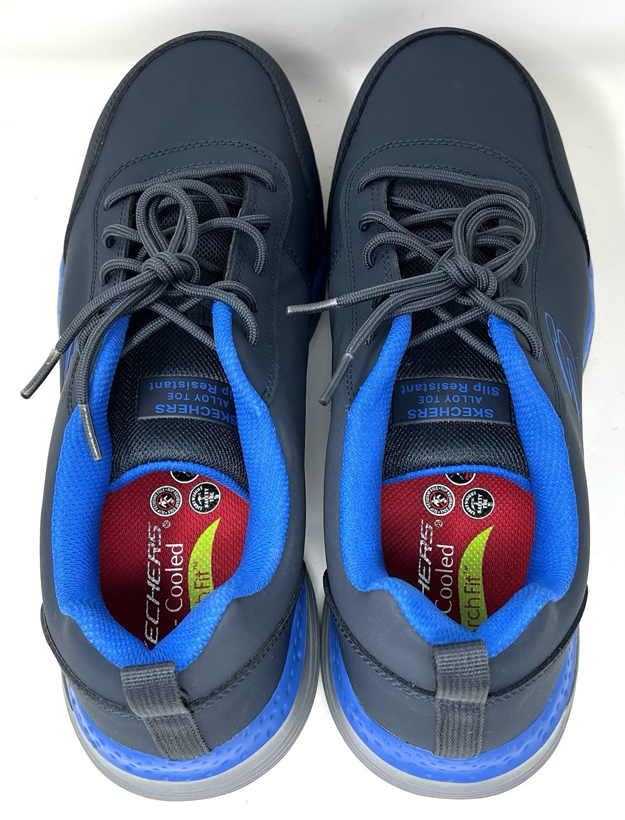 Skechers Work Footwear Blue Arch Fit MaxTRAX Alloy Toe Athletic – Mens Size 12