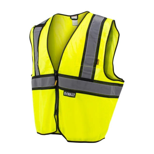 DEWALT DSV221 Hi Vis Yellow, Class 2, Economy Mesh Safety Vest – Medium