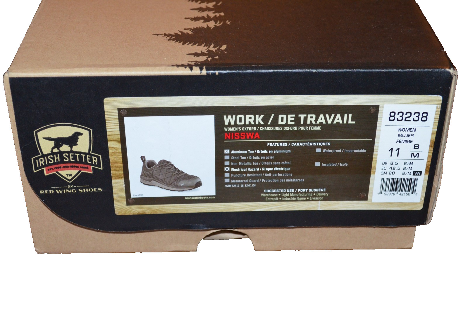RED WING Women’s Nisswa Gray Oxford Work Shoe Safety Steel Toe SZ 11 NIB $159