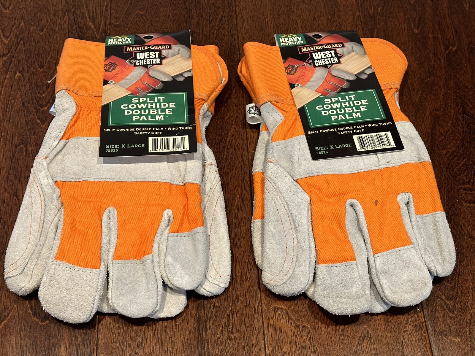 Master Guard / West Chester / Split Cowhide / Double Palm Work Gloves – 2 Pairs
