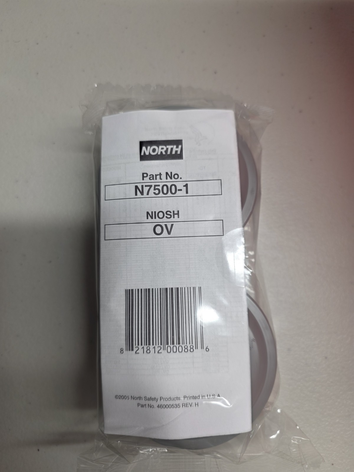 N7500-1 North Organic Vapor Respirator Cartridges Lot of 2 Packs (2/pack)