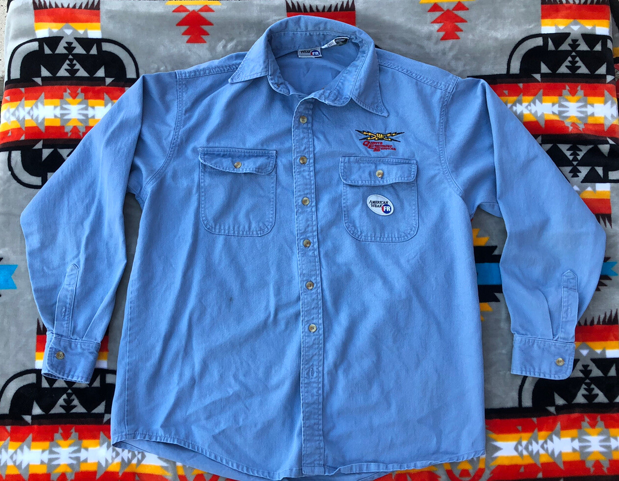 Mens FR American Wear Long Sleeve Button Up WESTEX ULTRA SOFT size X-Large •