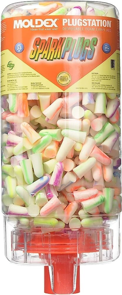 Moldex Sparkplugs 6645 UNCORDED NRR33 Noise Reduction Disposable Earplugs 500 PR