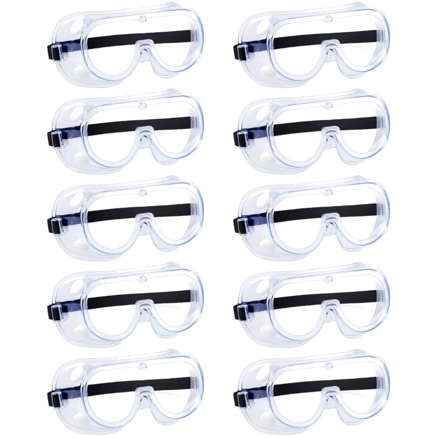Anti-Splash Safety Goggles Clear Lens 10-Pack