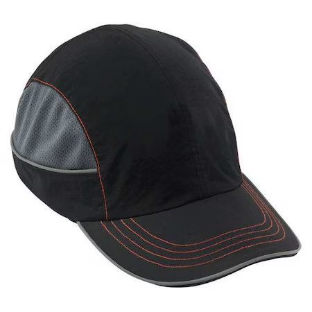 Ergodyne 8950 Bump Cap, Long Brim Baseball, Abs, Hook-And-Loop Suspension,