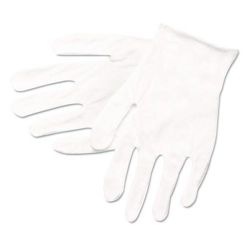 MCR Safety Cotton Inspector Gloves, Reversible, One Size Fits, White, 12 Pairs