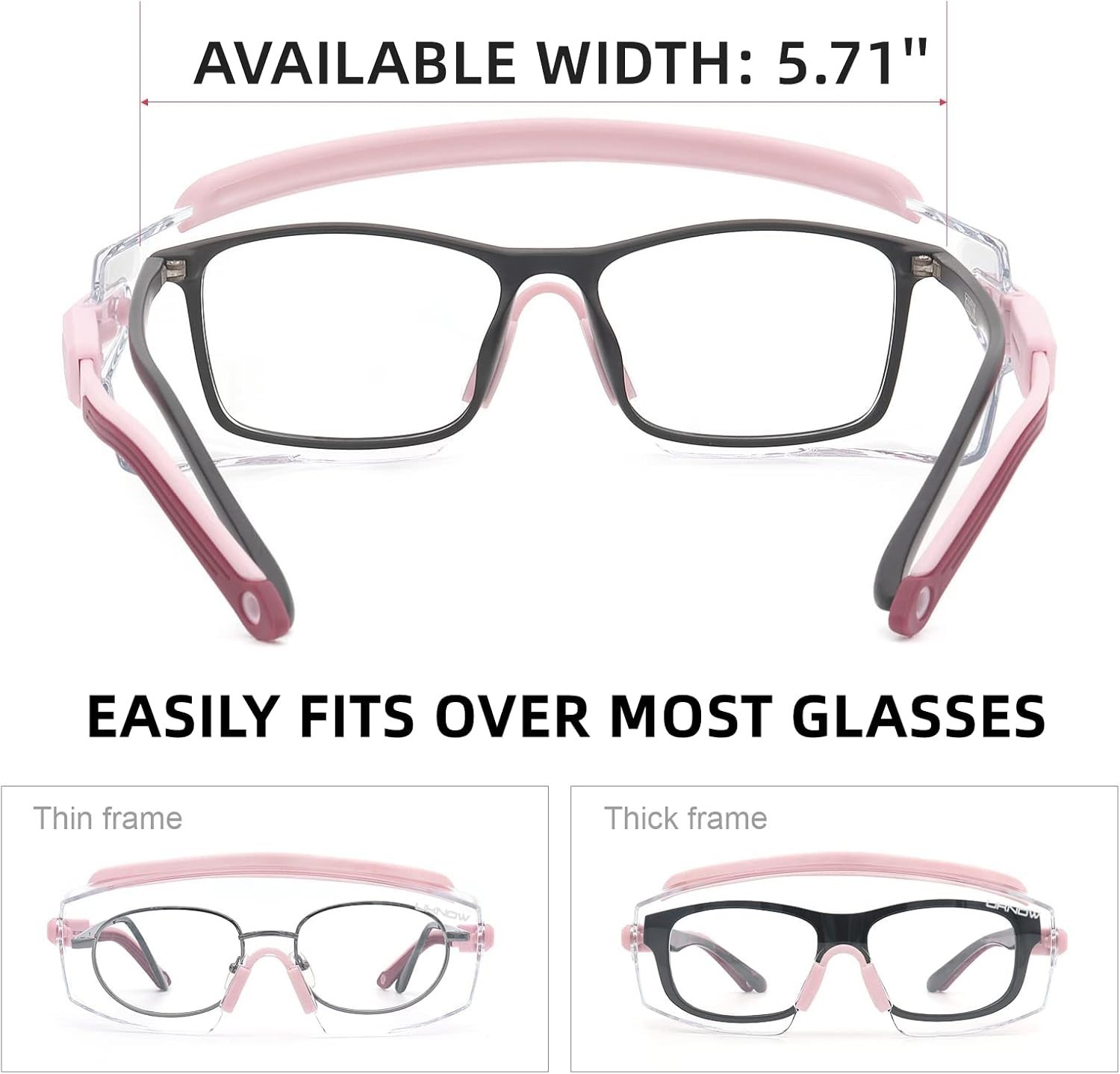 Versatile Pink Safety Eyewear with Anti-Fog Lens and Adjustable Fit for Outdoors