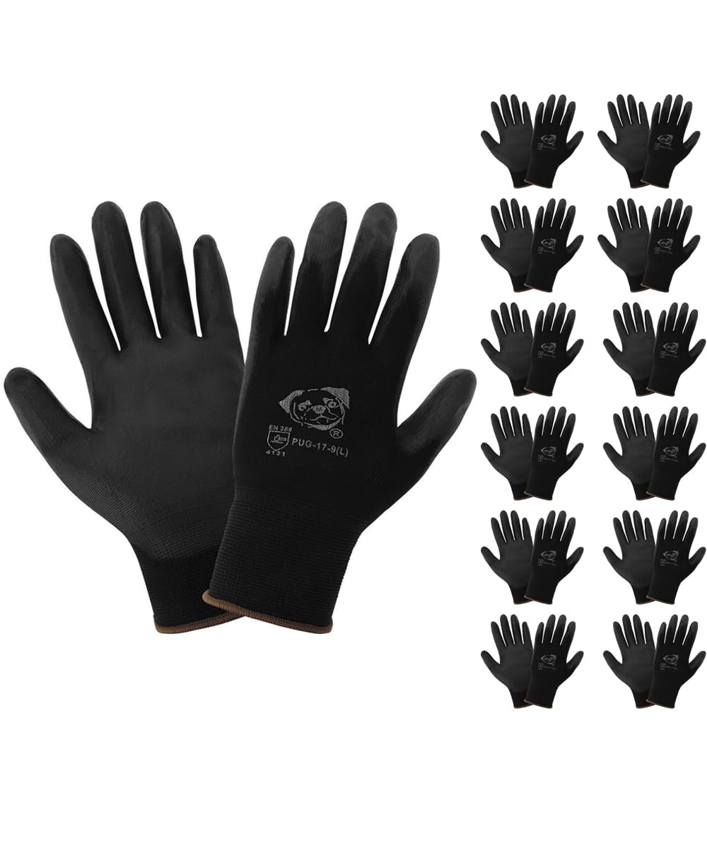 PUG-17 Lightweight Polyurethane Dipped Work Gloves, Anti-Static/Electrostatic…