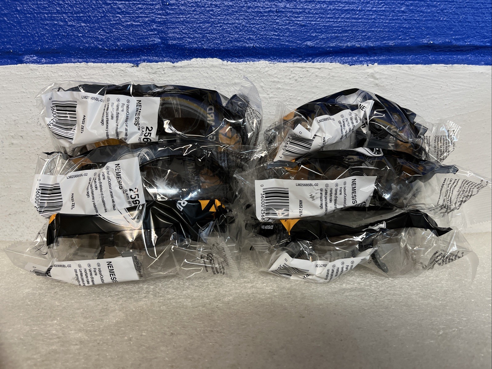 KleenGuard 25685 Nemesis Safety Glasses Clear Lens Black Frame Lot Of 6 New