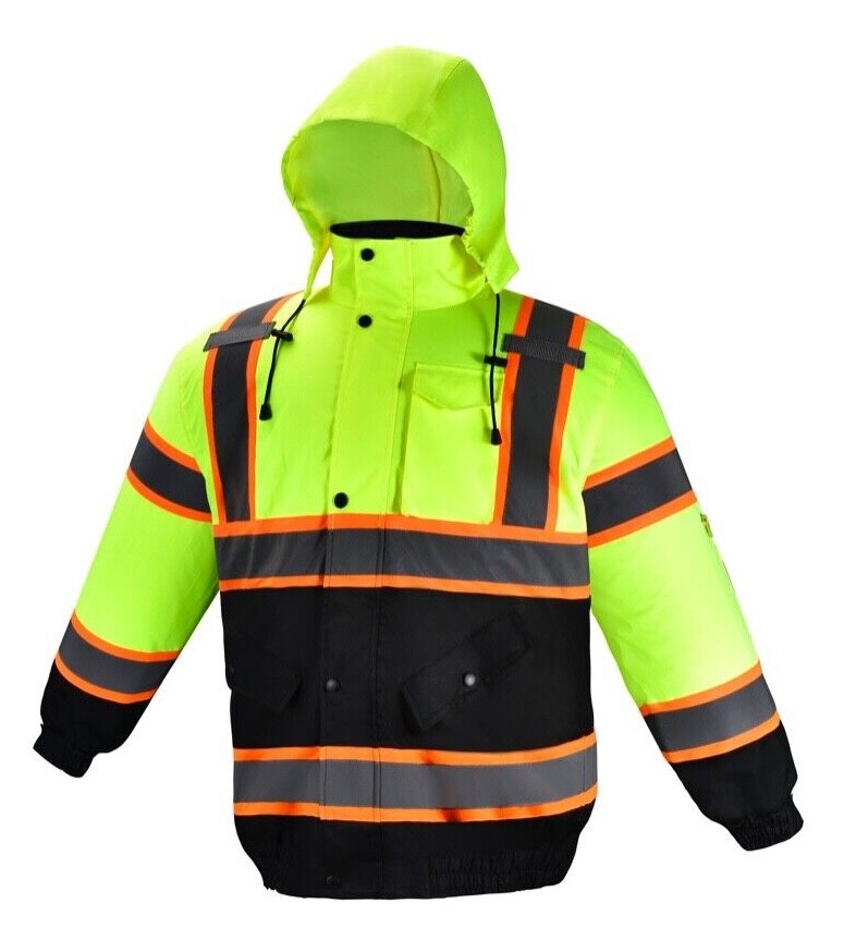 Yellow Two Tone Deluxe High Visibility Waterproof Bomber Jacket