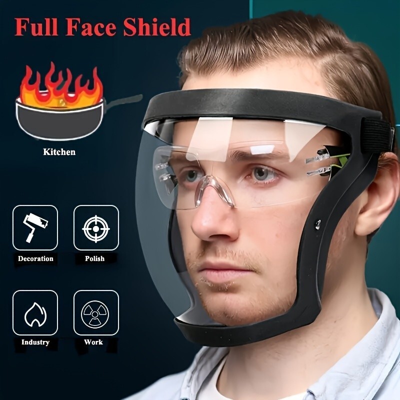 Adjustable Full Face Safety Mask – Anti-Fog, Impact & Heat Resistant Shield