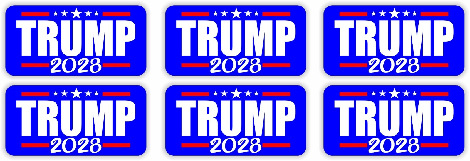 6 pack TRUMP 2028 1″x2″ mini Vinyl Hard Hat Helmet Stickers Decals America USA