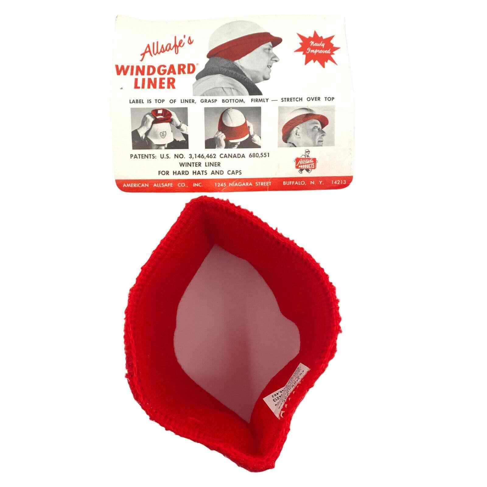 VTG Hard Hat Liner Allsafe’s Windgard Red Mens Stretch Over Top Winter One Size