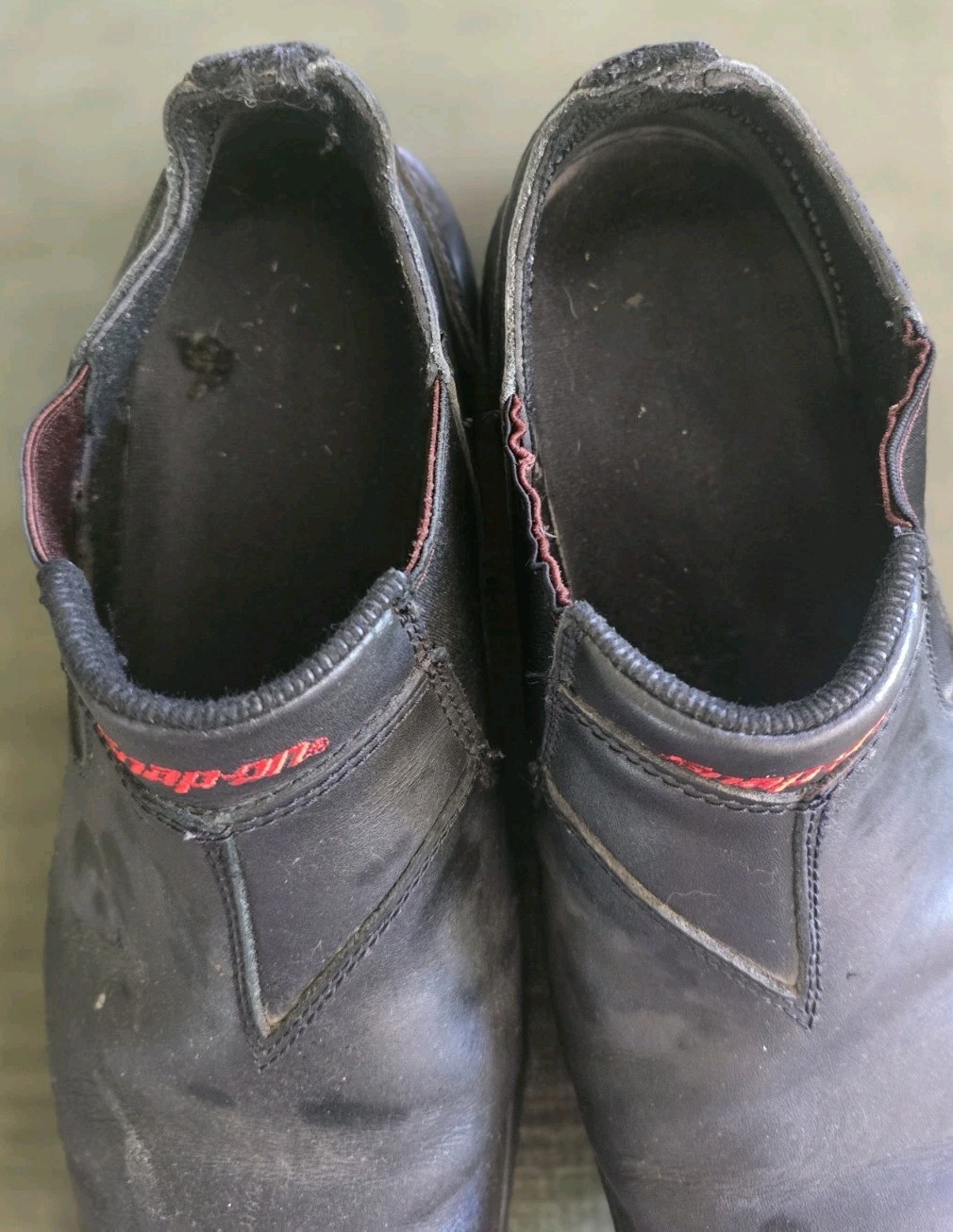 Snap On Black Size 12 Clutch Leather Slip On Work Shoes Vibram Sole Professional