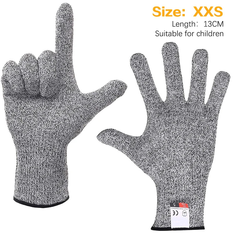 1Pair Safety Anti Cut Glove Multi-Purpose XXS/XS/S/M/L/XL Industry Kitchen Gard