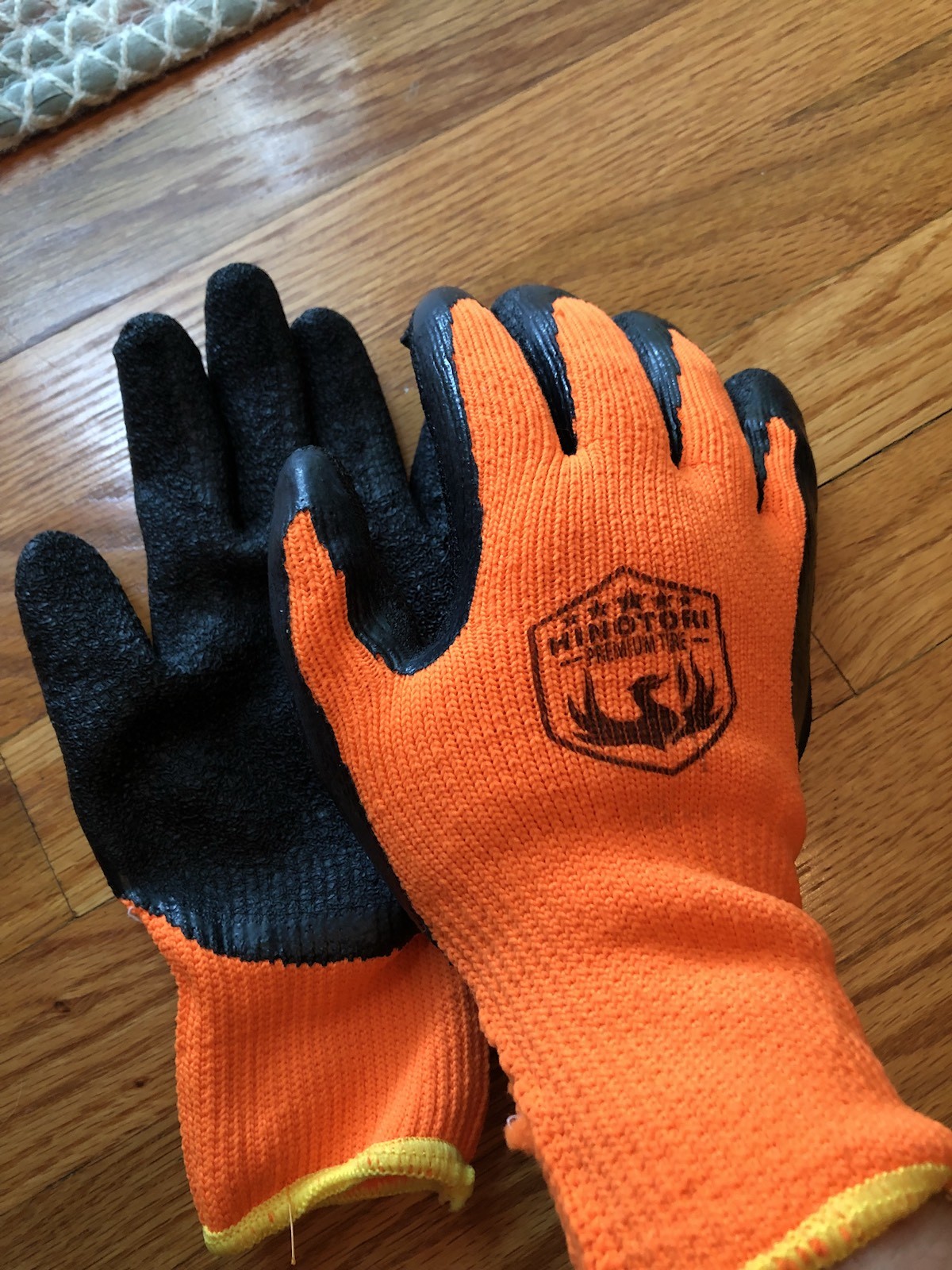 Hinotori Premium Tire Polyurethane Coated Nylon Work Gloves, Outdoor Glove Large