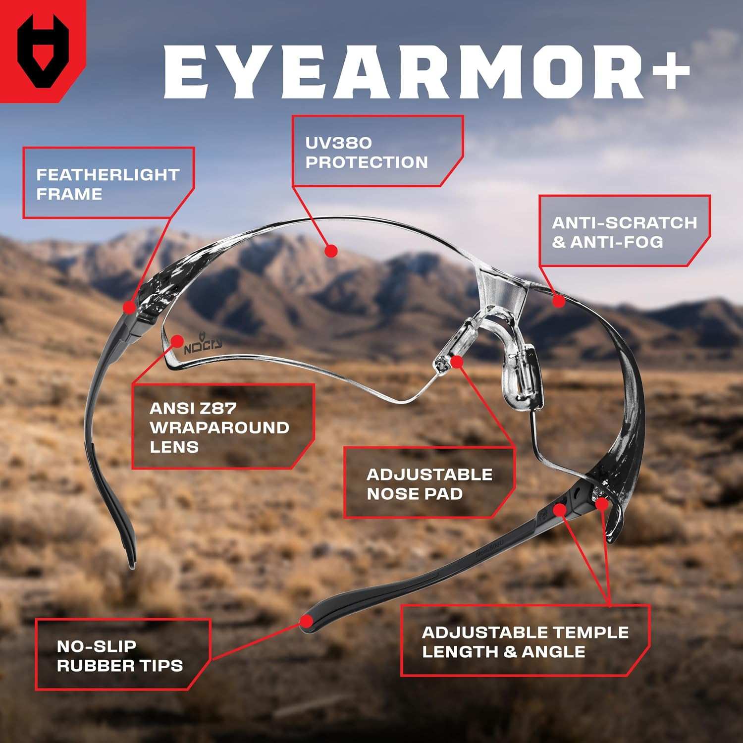 Clear Shooting Glasses for Men with Anti-Fog and Scratch Resistant