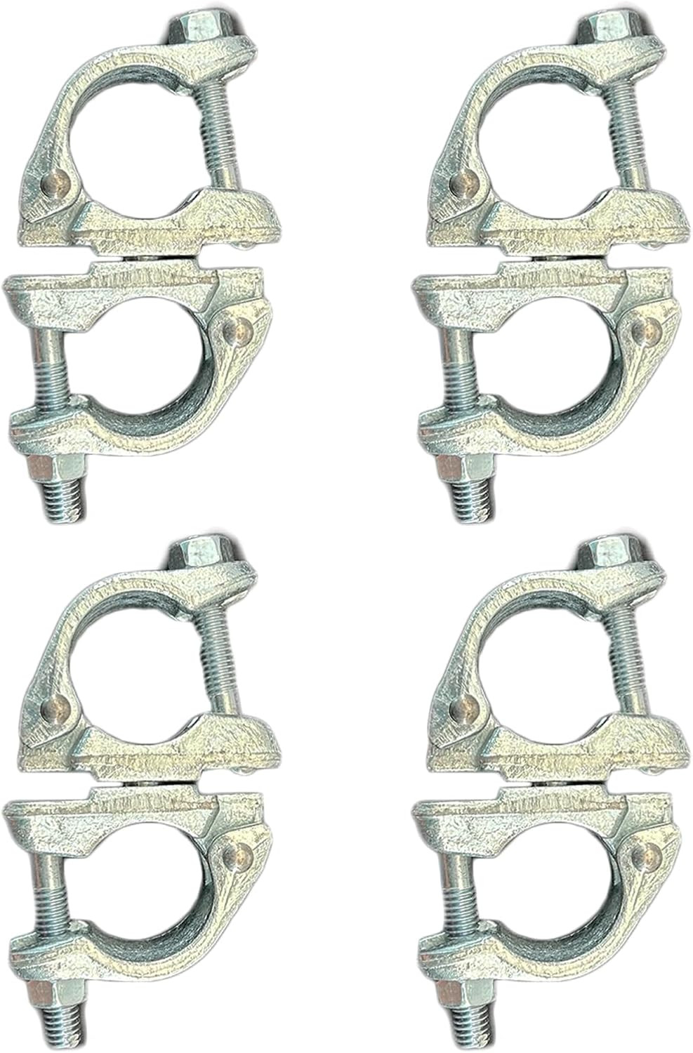 Swivel Scaffolding Clamps British Type 1.75 to 1.9 Inch OD Tube Any Angle 4 Pack