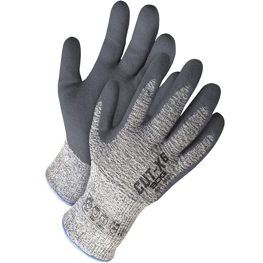 BDG 99-1-9626-13 Coated Gloves,4XL/13,Grey,9.25″ L,PR 808FY6