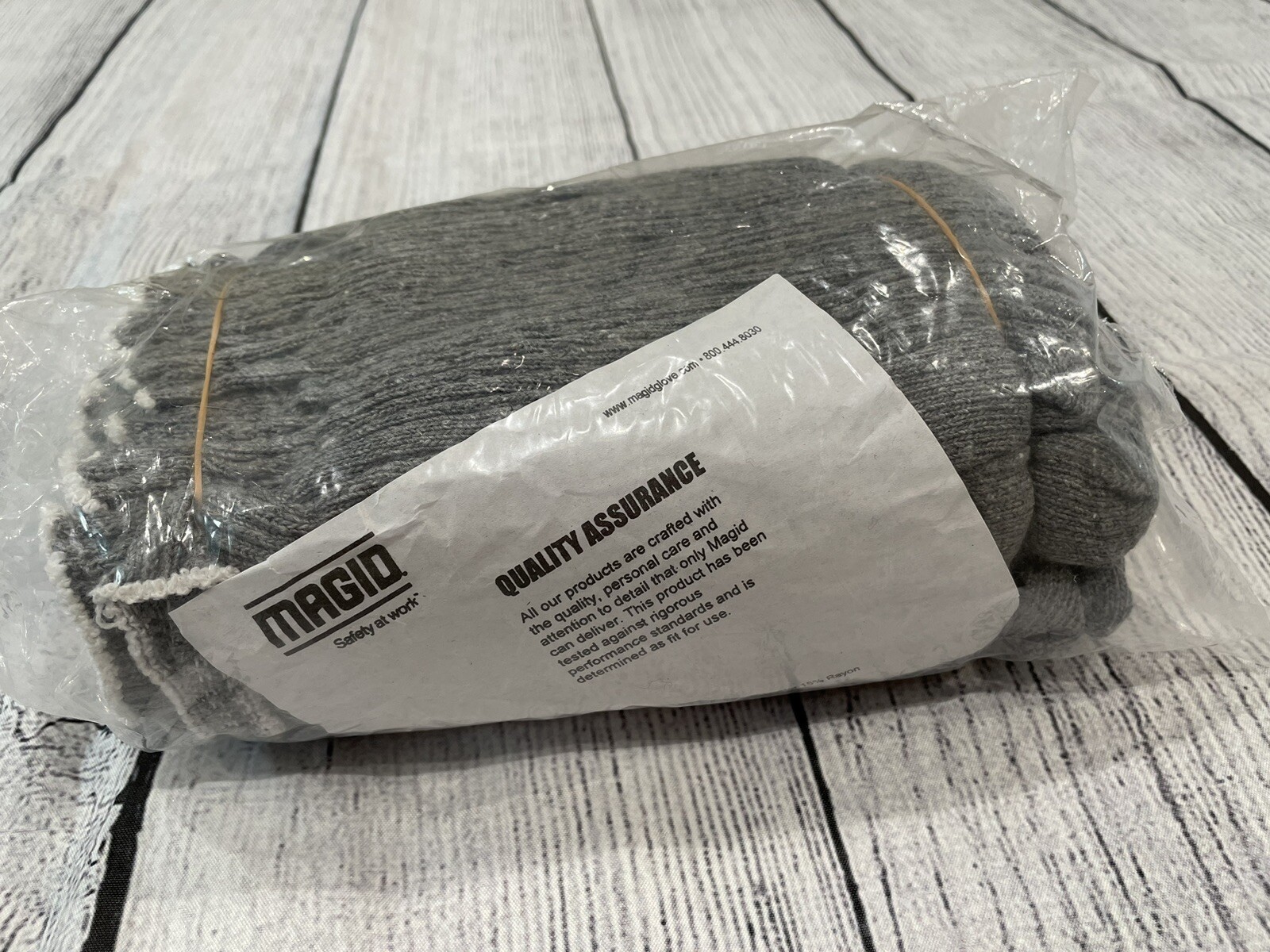 (12-Pairs) Magid Knit Work Gloves 10 Gauge Cotton Poly Blend Gray N10