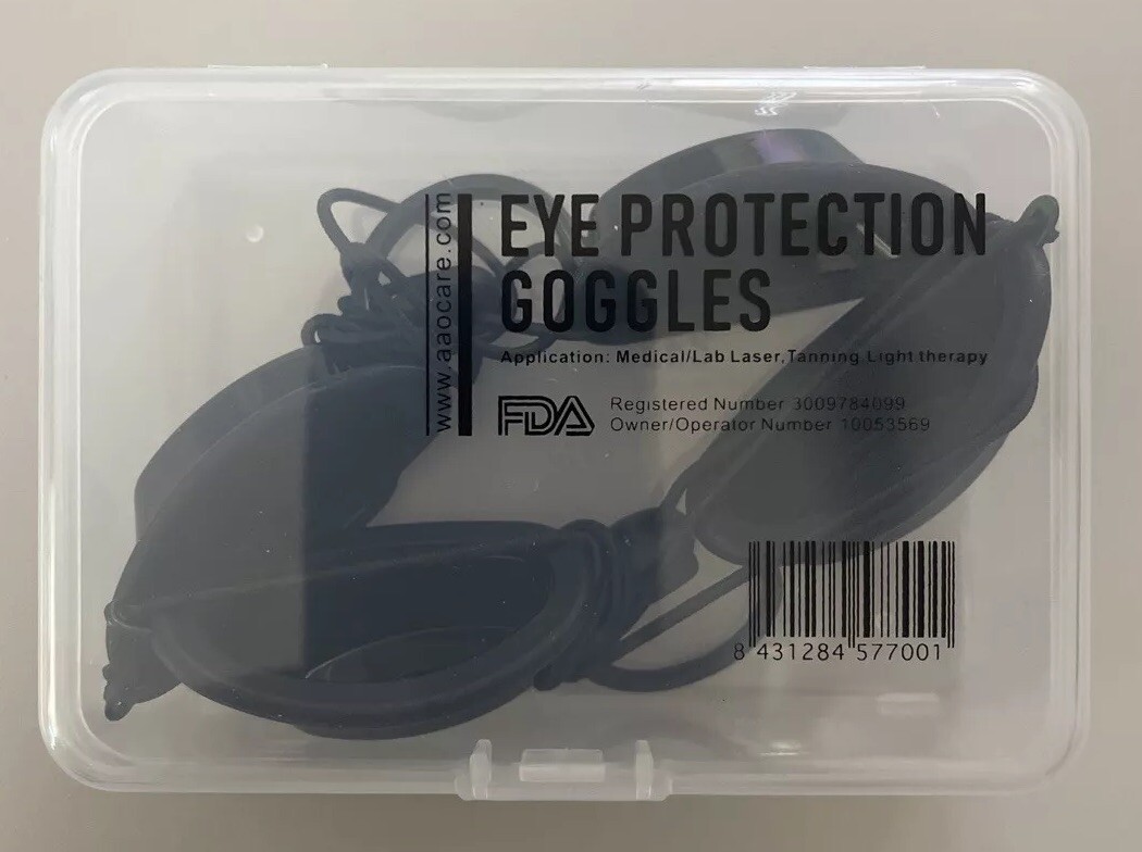2 PK Eye Protection Goggles Medical/Lab Laser,Tanning,Light Therapy FDA Approved