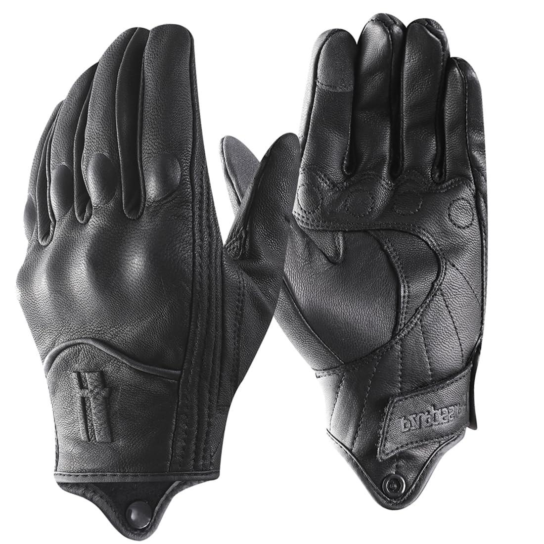 Retro Motorcycle Gloves for Men – Touchscreen Leather Riding Gear, Size Large