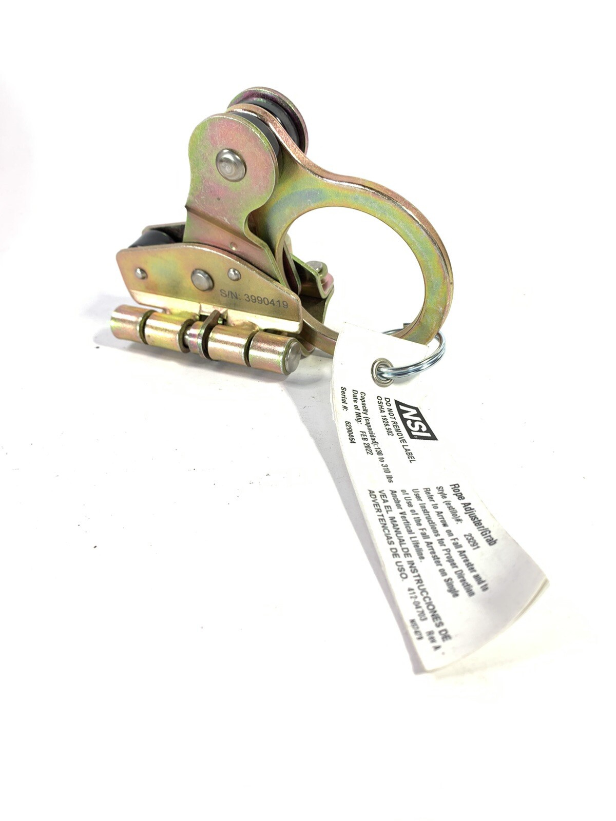 NSI 23291 5/8″ Vertical System Self Tracking Fall Protection Rope Adjuster Grab