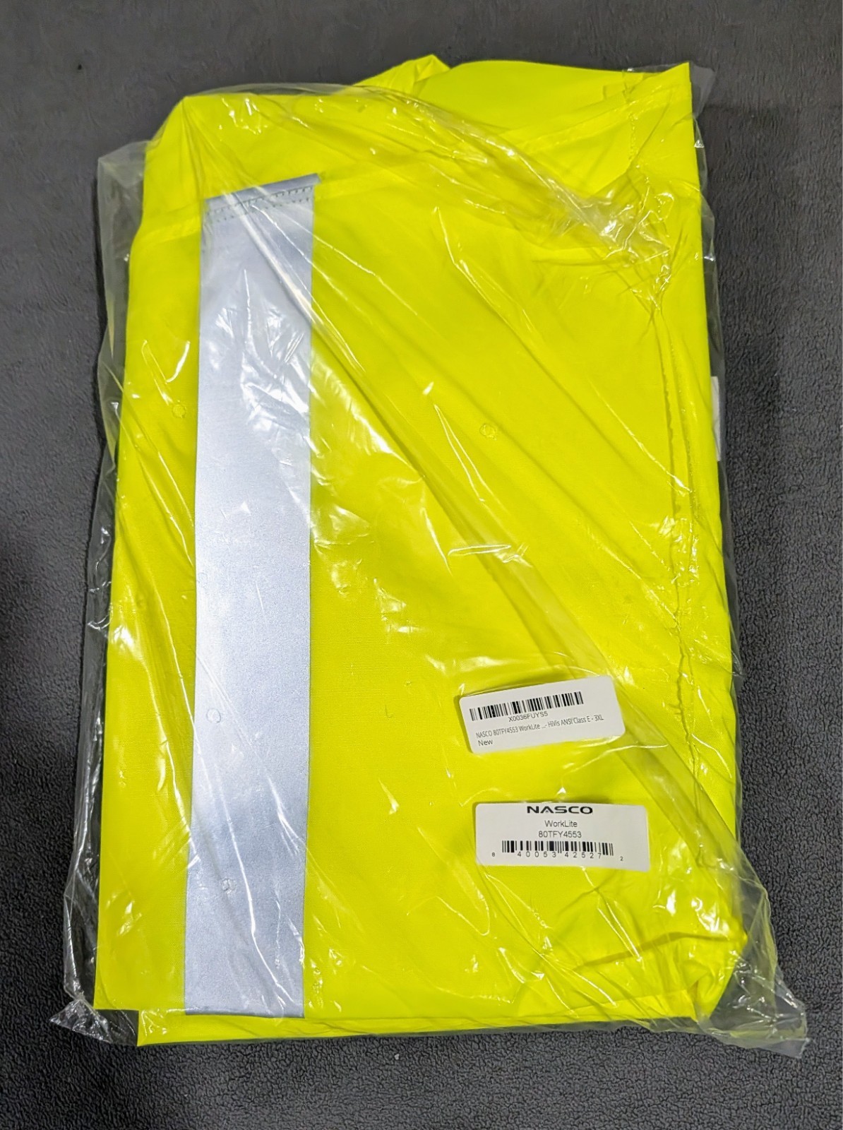 NASCO WorkLite 80TFY4553 HiVis ANSI Class E Bib Trouser Fluorescent Yellow