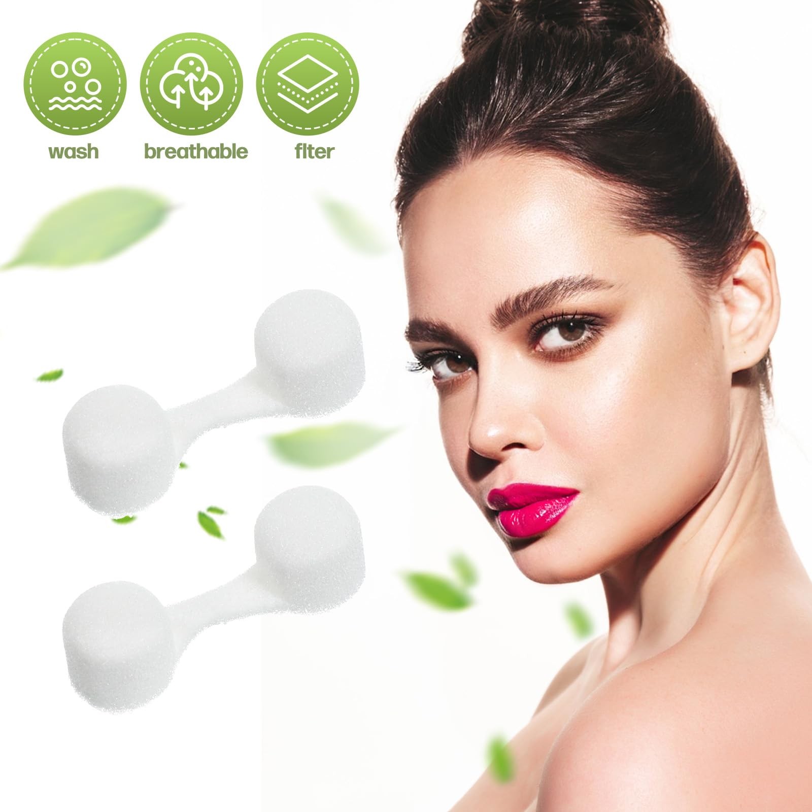TIESOME 50 Pcs Nose Plug Filter, Disposable Soft Nose Dust Filters Bulk Spong…