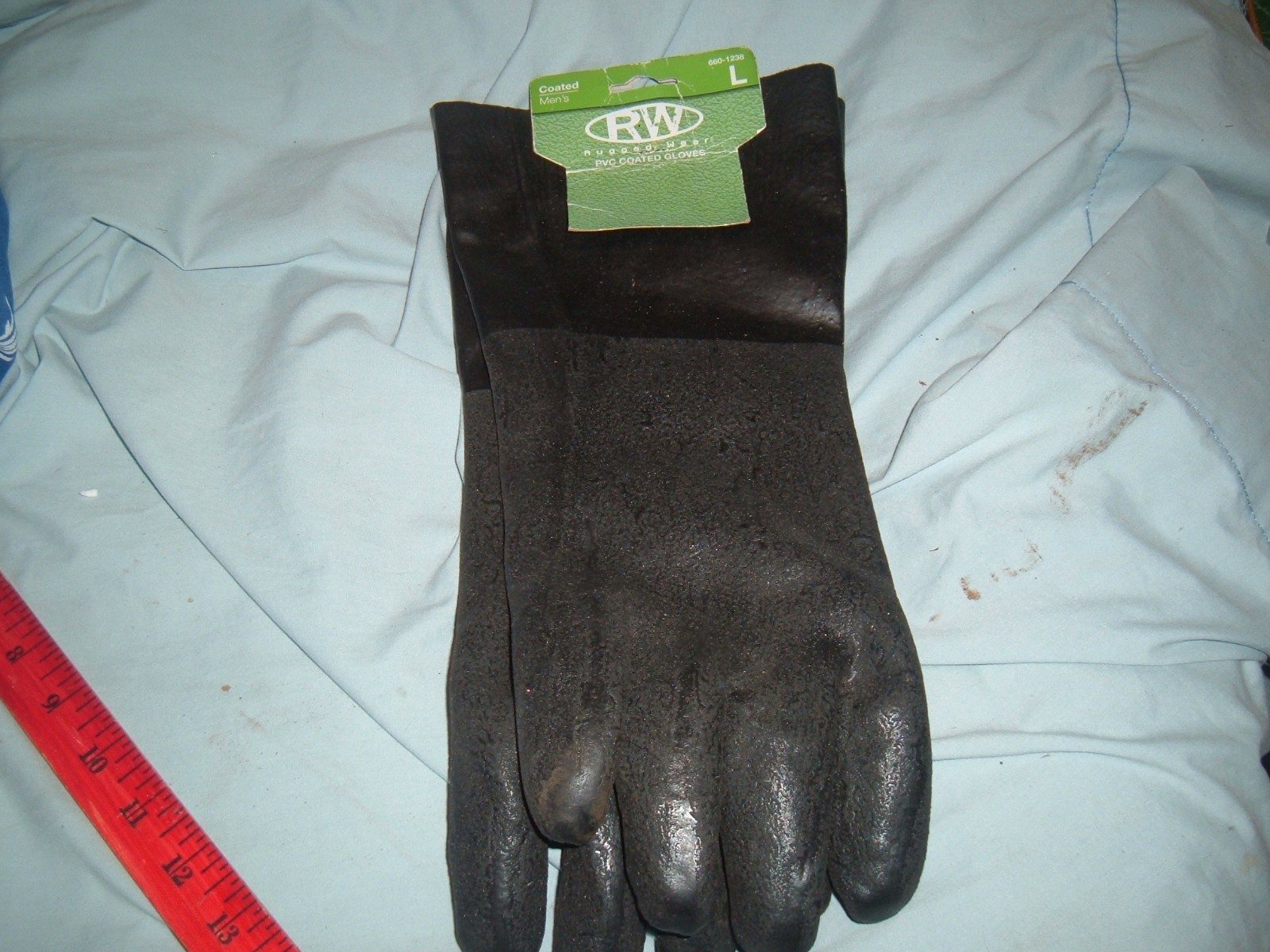 Heavy Duty Rubber Gloves with PVC Coating, Chemical and Abrasion Resistant szL