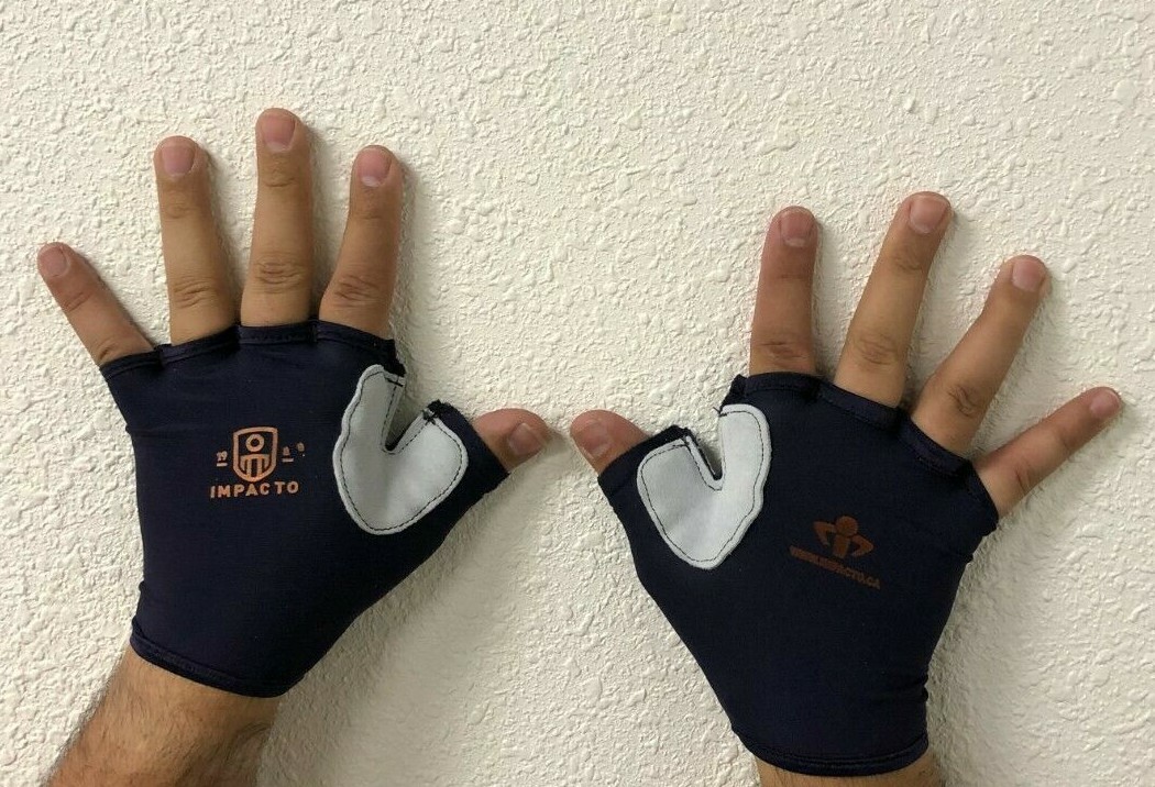 Impacto Medium Suede Leather Fingerless Mechanics Gloves Model 502-10 12 Pack