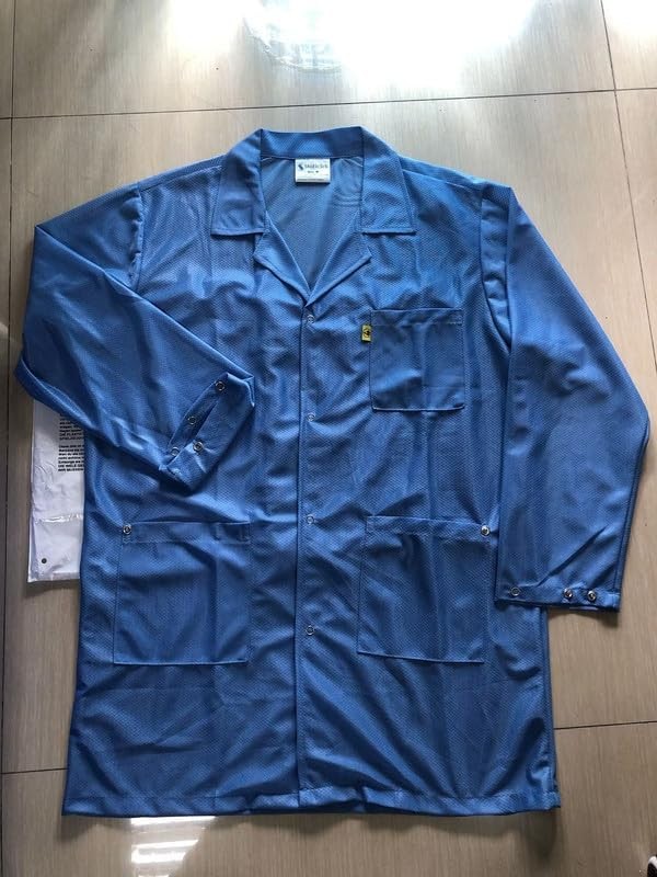 ESD Jacket with Snap Cuff – Level 3 Certified Anti-Static Smock for Men & Wom…