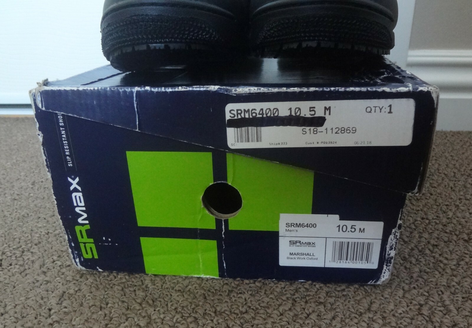 SR Max SRM6400 Marshall Mens Black Oxford Soft Slip Resistant Work Shoes 10.5