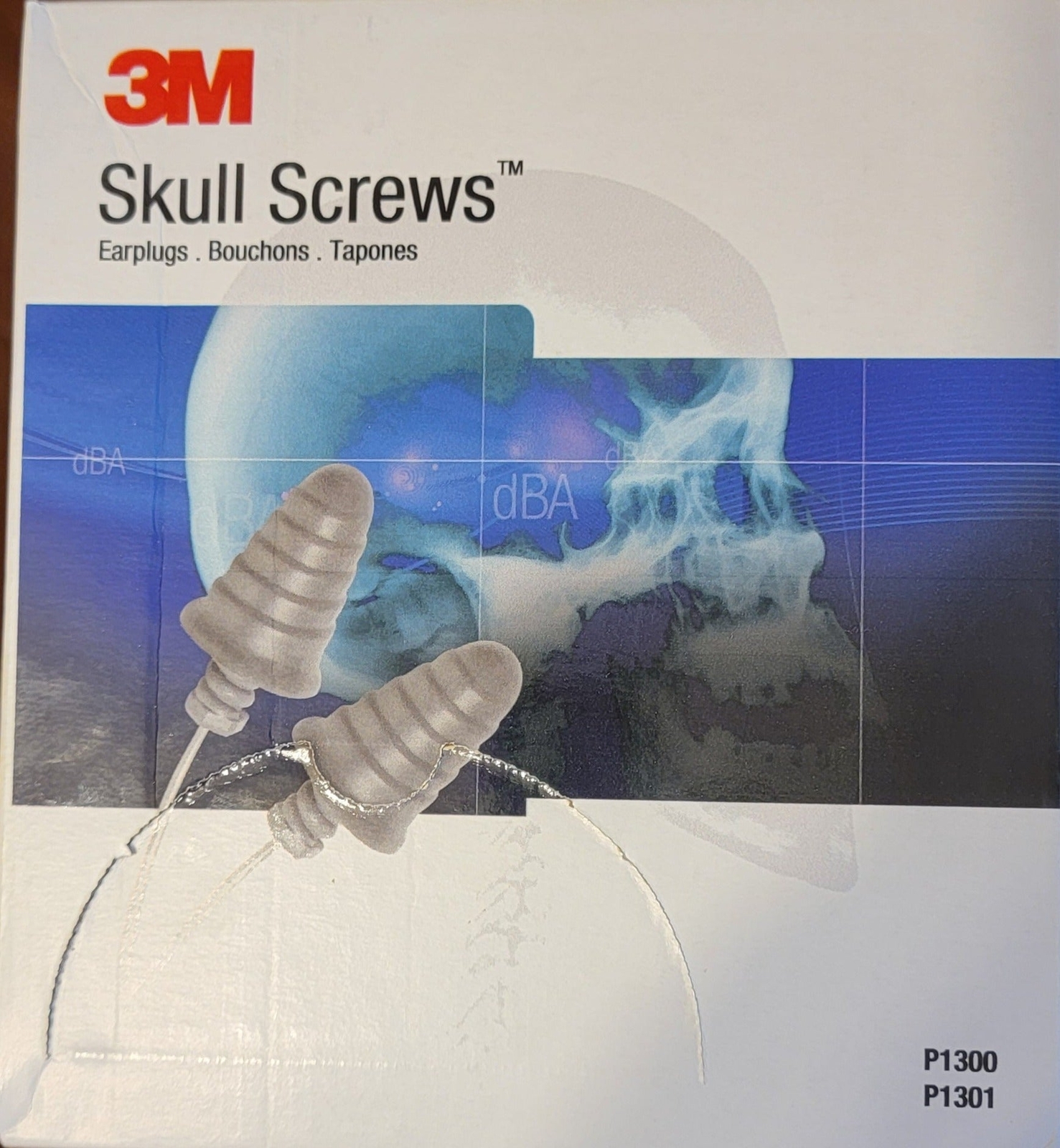 3M P1301 SKULL SCREWS CORDED EARPLUGS (120/BOX)