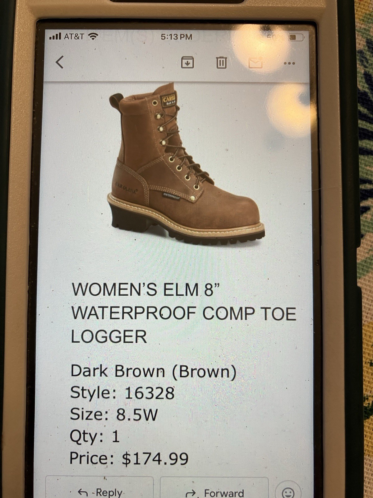 Carolina Woman’s Elm 8” Waterproof Comp toe Logger