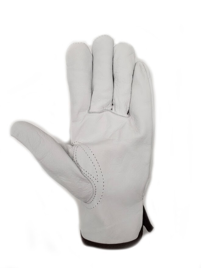 12 Pair Pack, Cow Hide Grain Leather Drivers, Work Safety Gloves (PPE), Size L