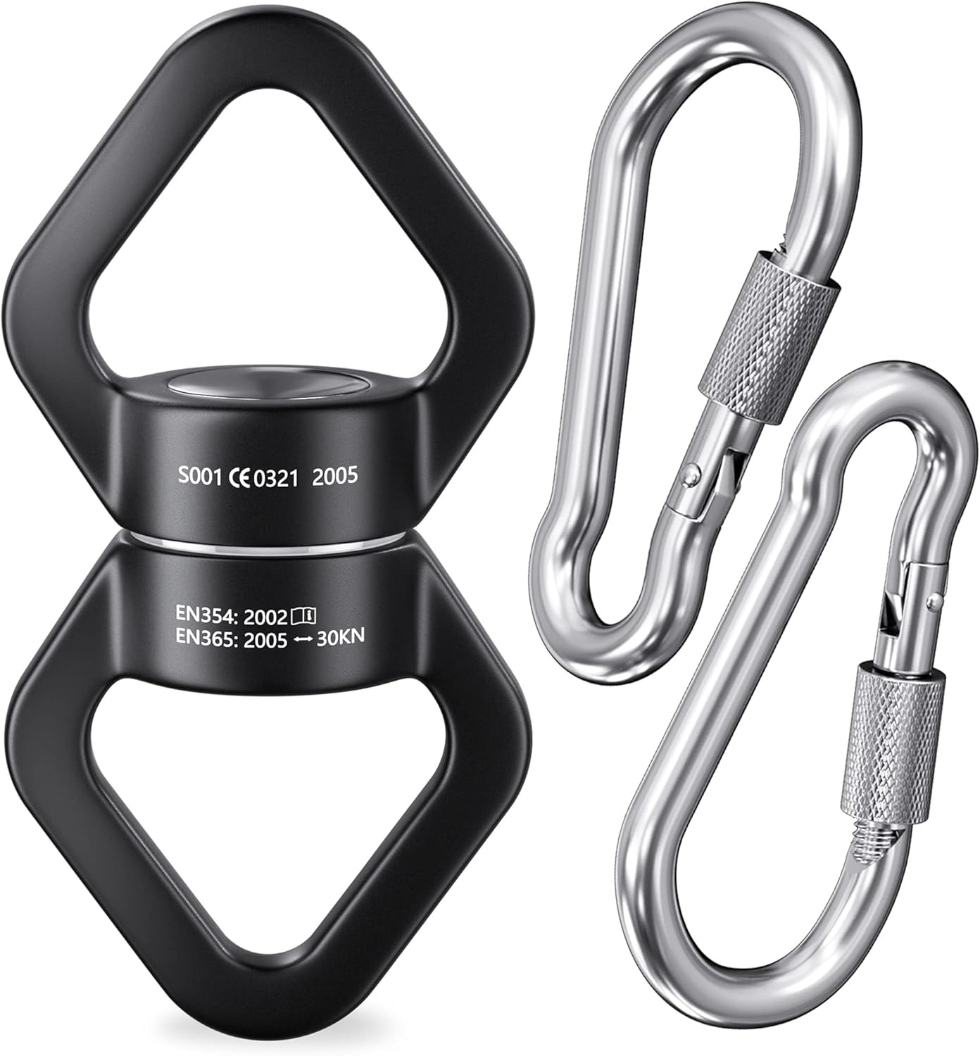 Swing Swivel, YARKOR Safety Rotational Device Hanging Accessory, 30KN 360° Rotat