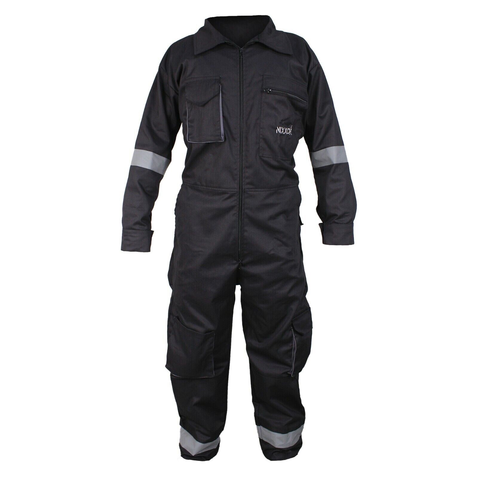 Black Work Wear Men’s Overalls Boiler Suit Coveralls Mechanics Protective