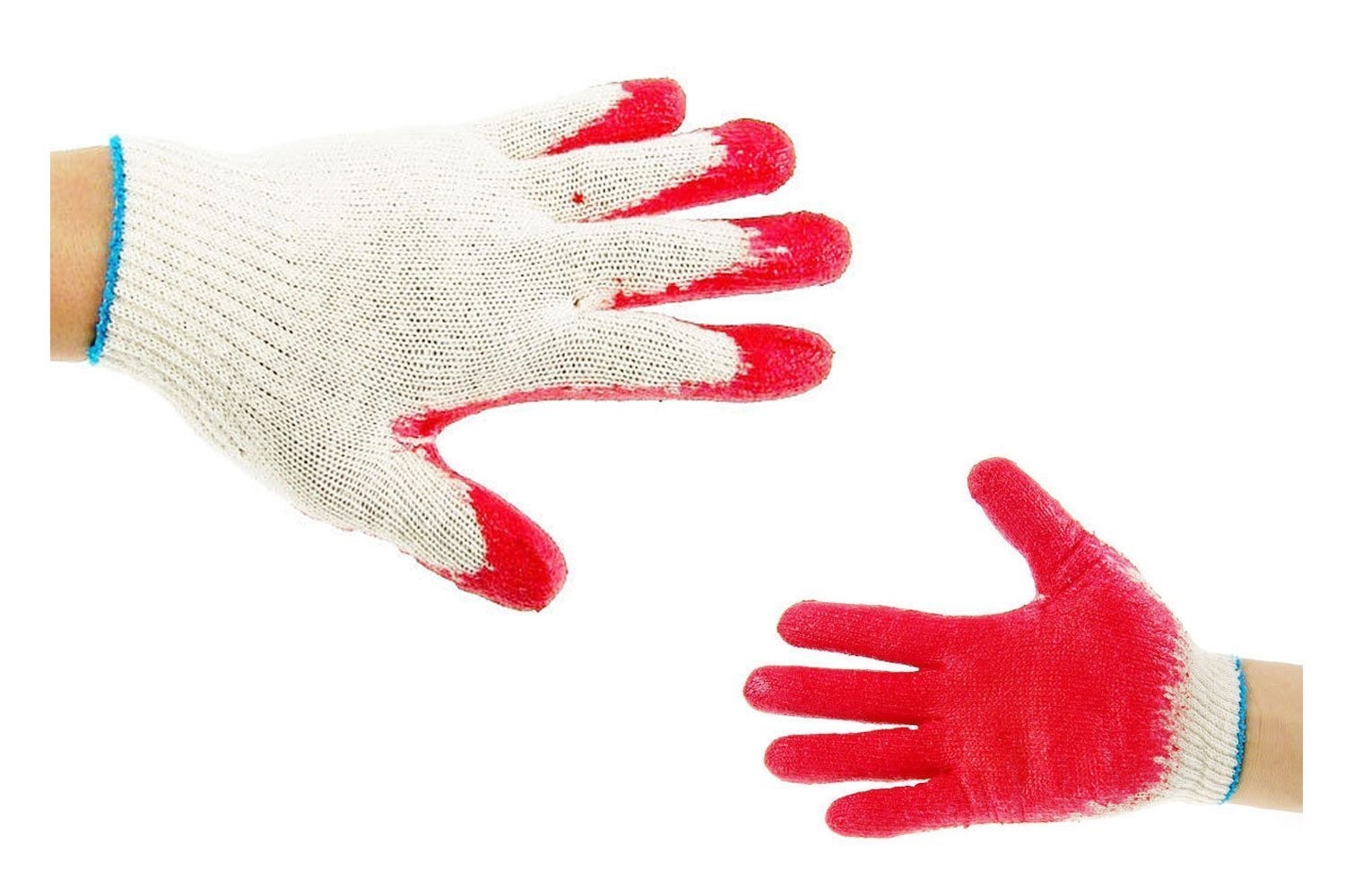 Better Grip 300 Pairs String Knit Red Palm Latex Dipped Gloves WRGKR300W/B, W…
