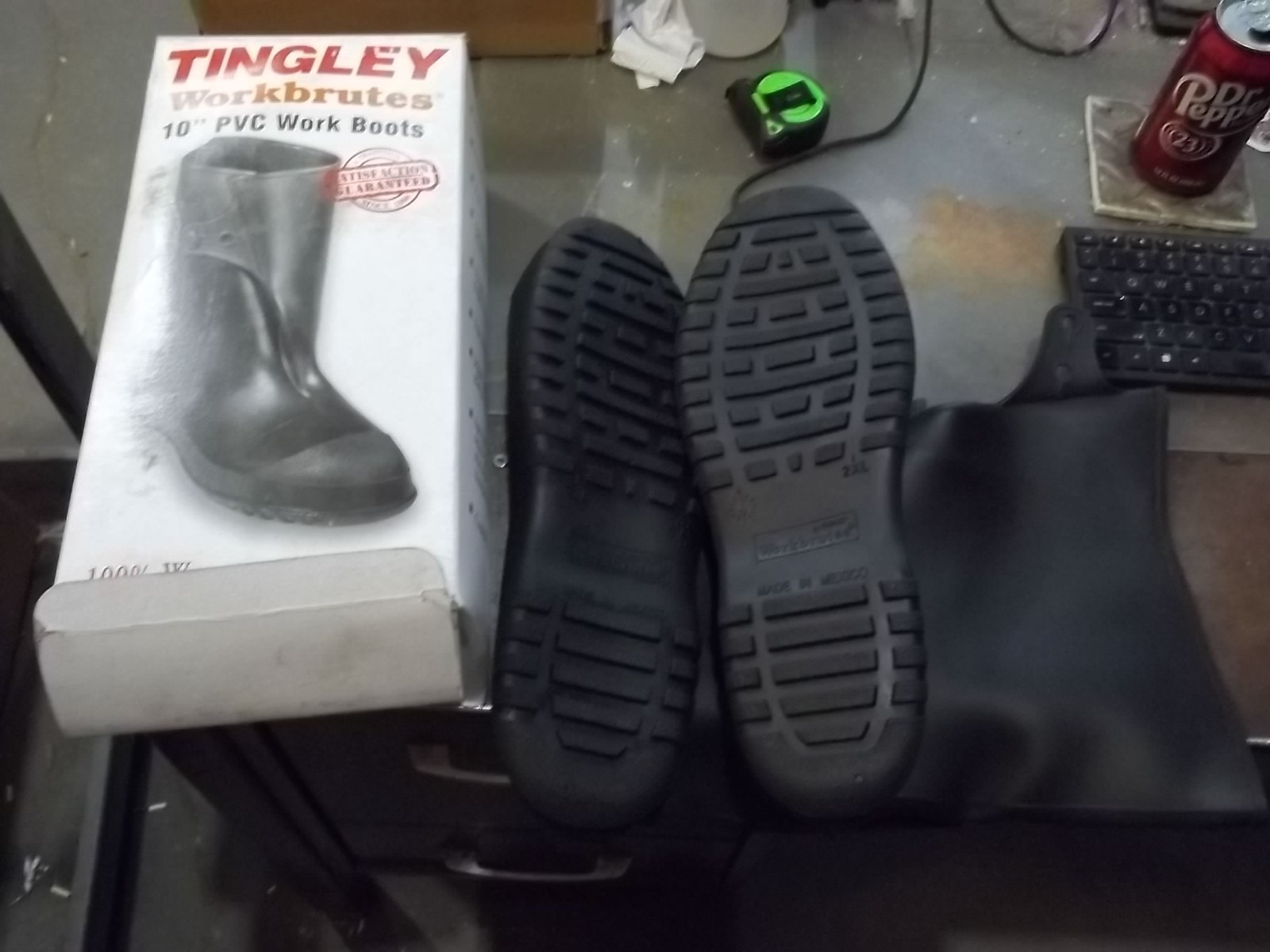 NIB TINGLEY 35121 WORKBRUTE 10″ PVC WORK BOOTS 2XL XXL FITS SIZES 13-15 (515)