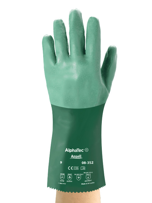 1 PR – Ansell Edmont SCORPIO Neoprene-Coated Gloves, Rough, Size 7, Small 08-352