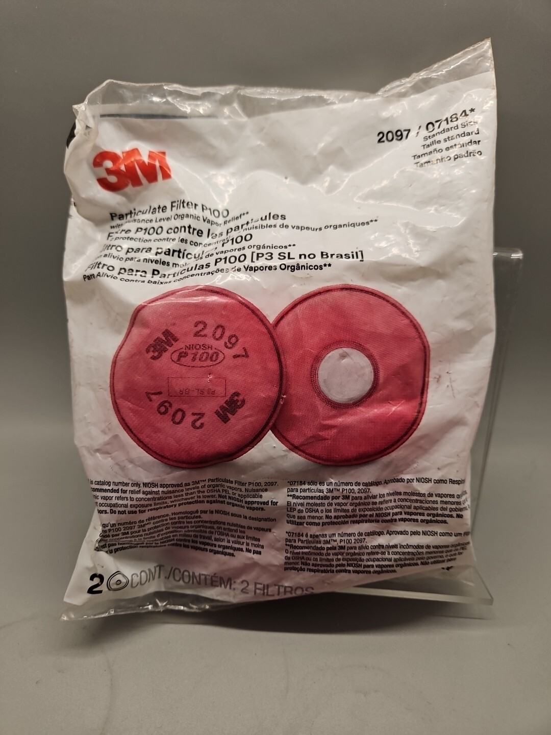 3M 2097 NIOSH P100 Particulate Filter with Organic Vapor – 2 Count