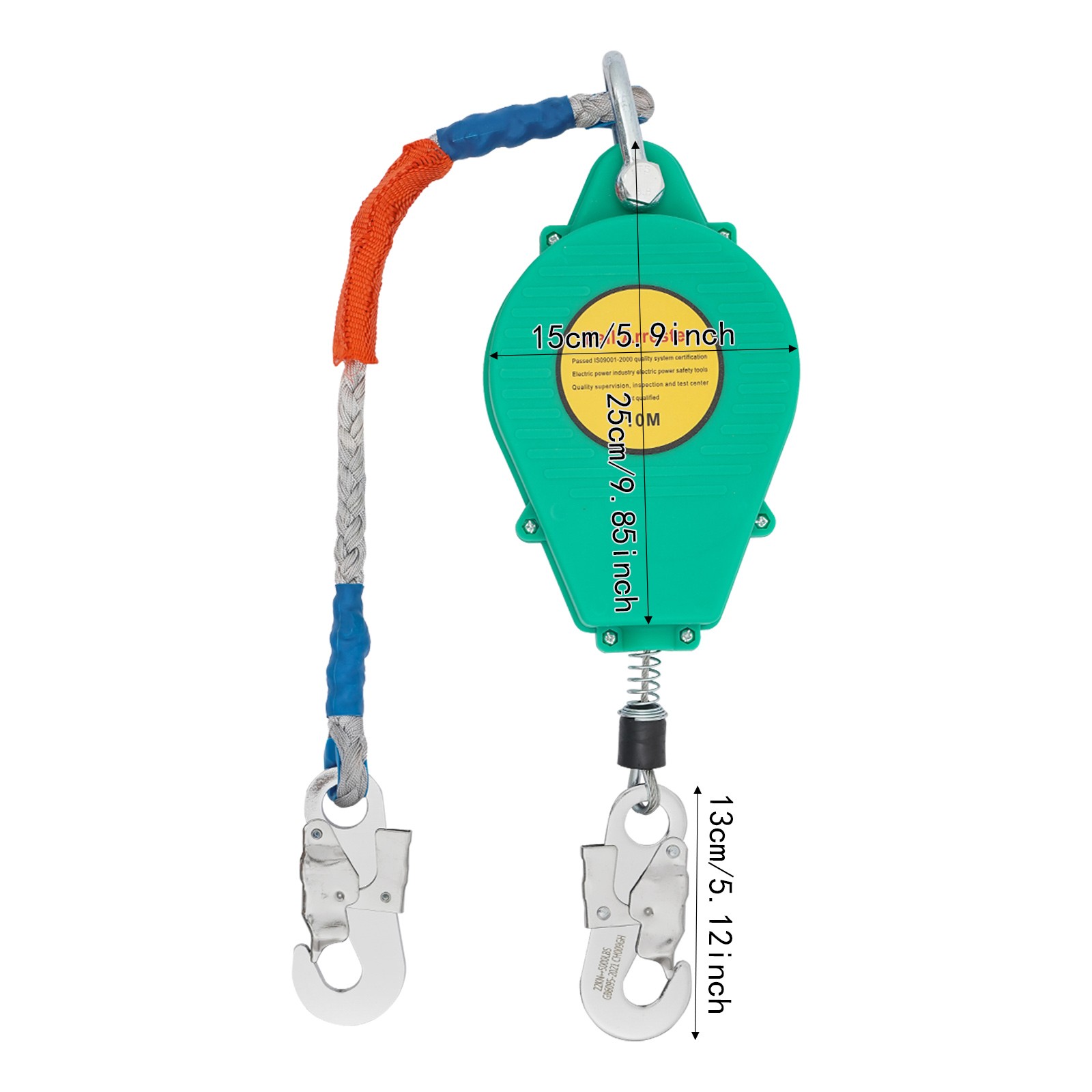 32.8ft Operating Range Portable Hanging Self-Retractable Fall Arrester 330lbs