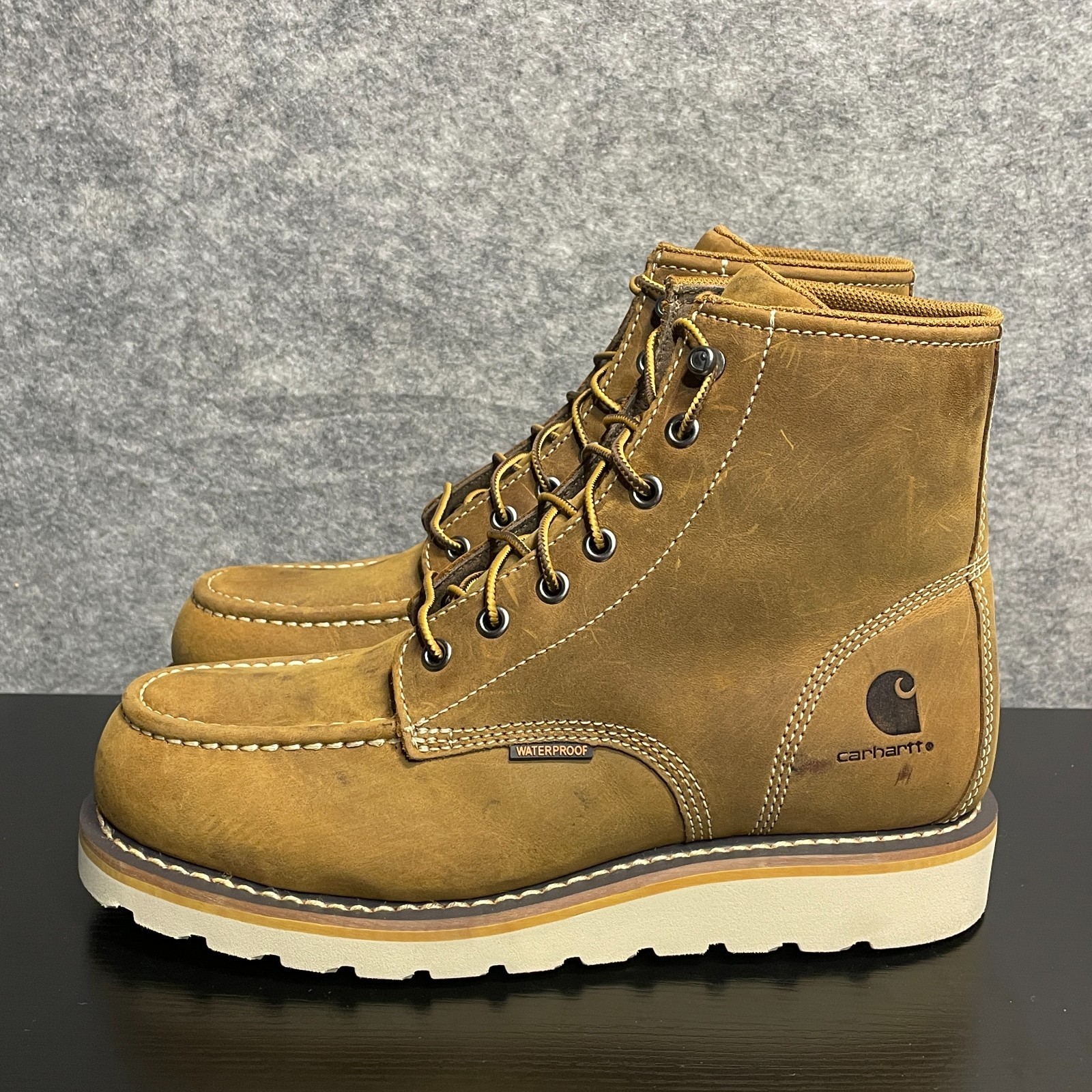 Carhartt Women’s Work Boot Size 9M EU 40 Light Brown WP 6″ Moc Steel Toe Wedge