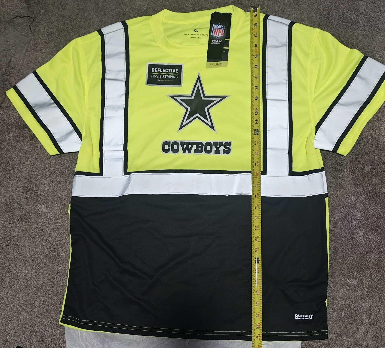 Type R Hi-Vis Safety XL Short Sleeve Shirt PPE Reflective Dallas Cowboys NEW XL